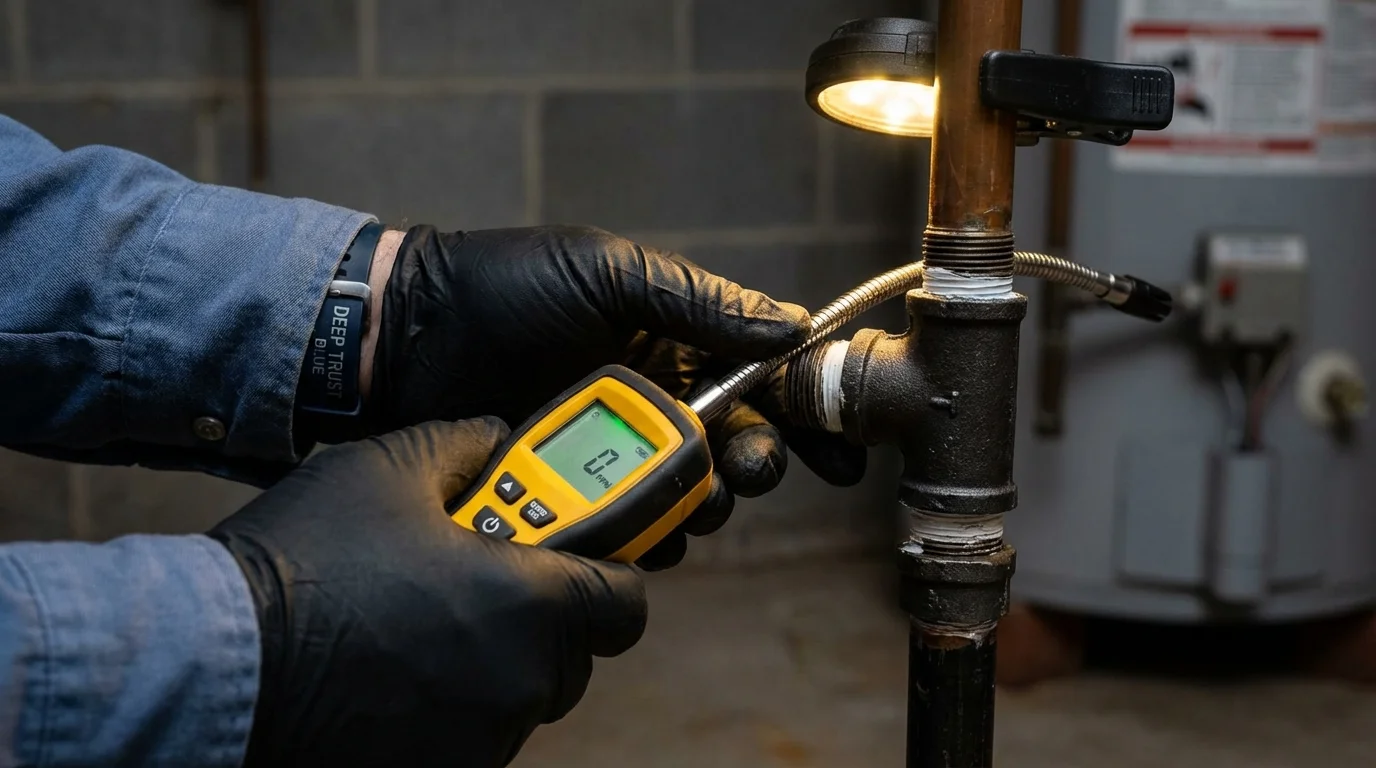 Gas leak detection with electronic sniffer by Johns Plumbing LLC in Kilgore